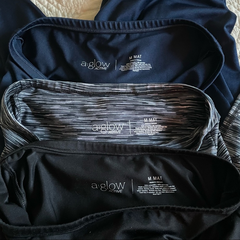 3 pairs of maternity gym leggings full panel